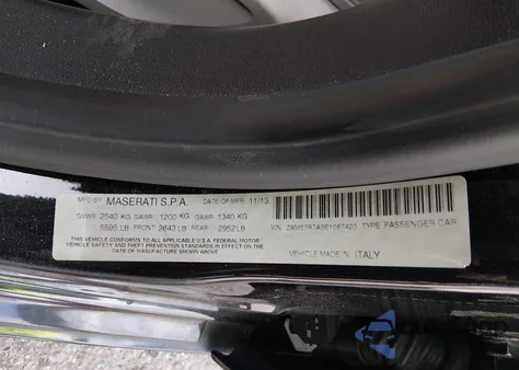 2014 Maserati Ghibli S Q4 z USA, uszkodzony, nr VIN ZAM57RTA5E1087420